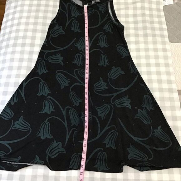 Chelsea And Theodore Jersey Trumpet Dress Black And Green Stretchy Sleeveless - Picture 6 of 10